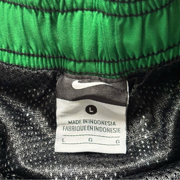 Nike Floral Print Stretch Waist Tie Swim Trunks-Green/Black-Men Large - Picture 4 of 4